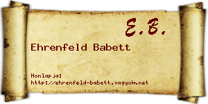Ehrenfeld Babett névjegykártya